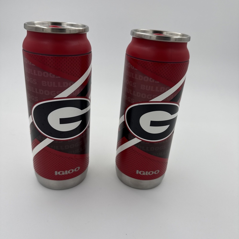 Set Of Two Igloo University of Georgia Bulldogs 16‎ oz Can Tumbler UGA